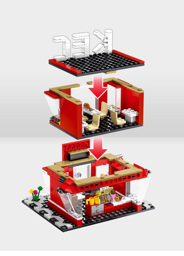 Toy Figures block Mini Street View Building Block Toy - Image 5