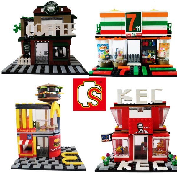 Toy Figures block Mini Street View Building Block Toy
