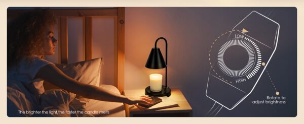 Home Lamp Candle Warmer Lamp,Electric Candle Warmer with Dimmable Light,Scented Wax Melter,No Smoke,Compatible with Various Jar,with 2 Light Bulbs,Home Decor Gifts - Image 3