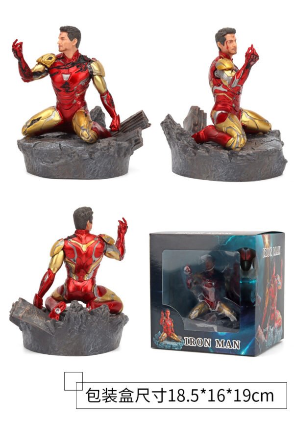 Toy Figures Avengers 4 Iron Man MK85 Battle-Damaged Tony Snapping Finger Handicraft Model Toy Scene Display - Image 2