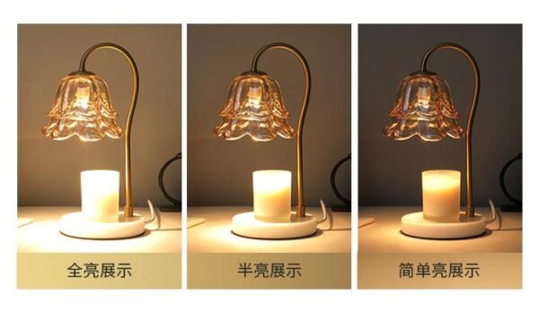 HOME Light Fragrance Candle Warmer Lamp with 2 Bulbs Electric Candle Warmer with Timer & Dimmer for Home Decor Wax Melt for Small Large Size Jar Candles Retro Wooden Base - Image 4