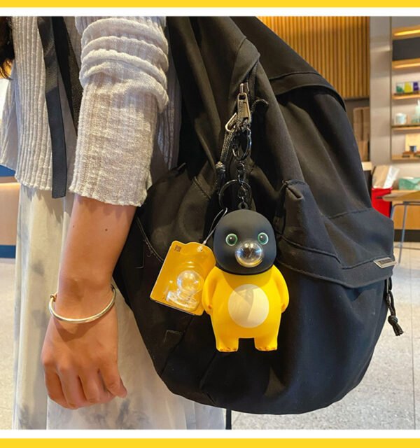 Bubble Blowing Funny Black-faced Milk Dragon Keychain, Exquisite Doll, Stress Relief Toy Bag Pendant - Image 2
