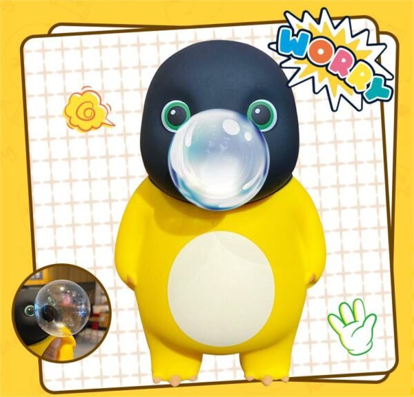 Bubble Blowing Funny Black-faced Milk Dragon Keychain, Exquisite Doll, Stress Relief Toy Bag Pendant