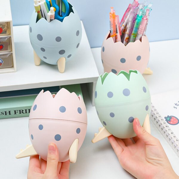 Dinosaur Egg Pen Holder, Stylish Desk Organizer, DIY Stationery Pen Container - Image 3