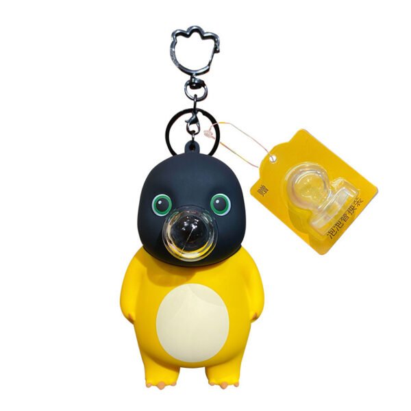 Bubble Blowing Funny Black-faced Milk Dragon Keychain, Exquisite Doll, Stress Relief Toy Bag Pendant - Image 6